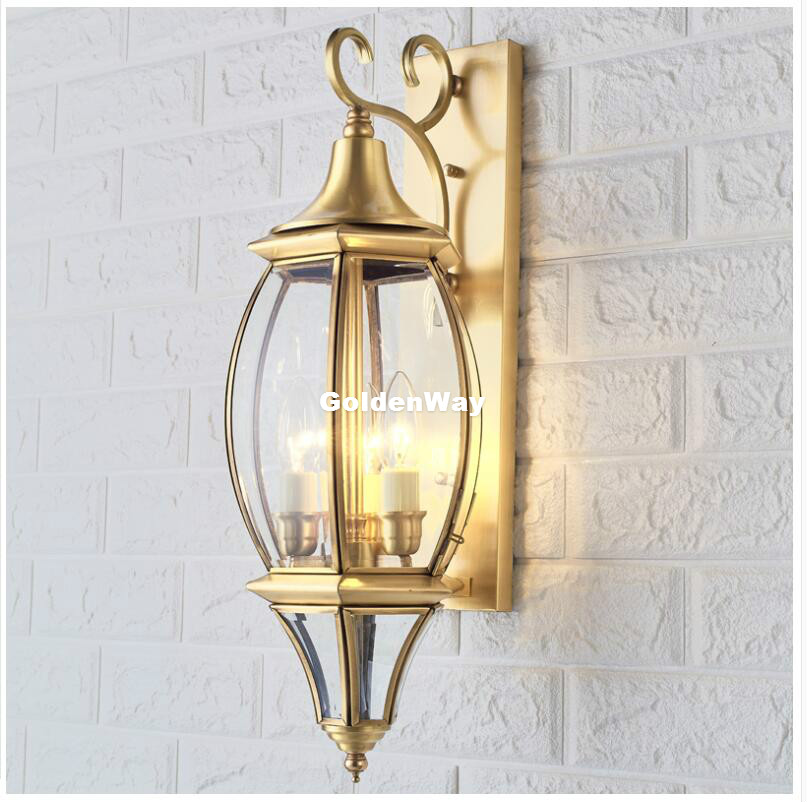 Outdoor Lighting Brass - Lámpara de pared de latón antiguo