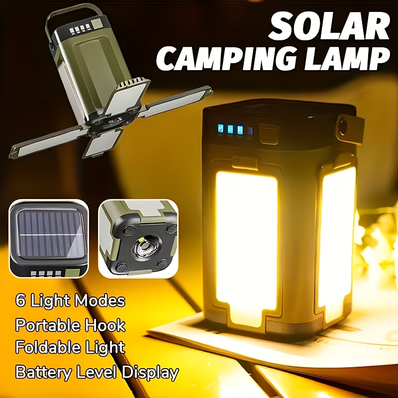 Outdoor Lighting Lamp - Lámpara Solar Portátil para Camping, Carga