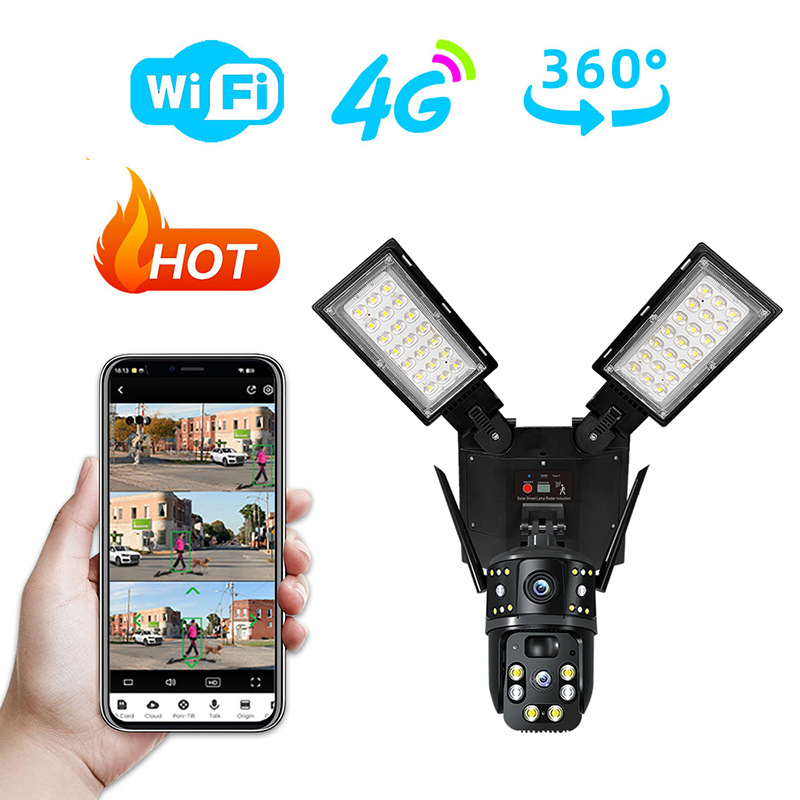 Outdoor Lighting And Camera - Cámara de seguridad PTZ solar WiFi