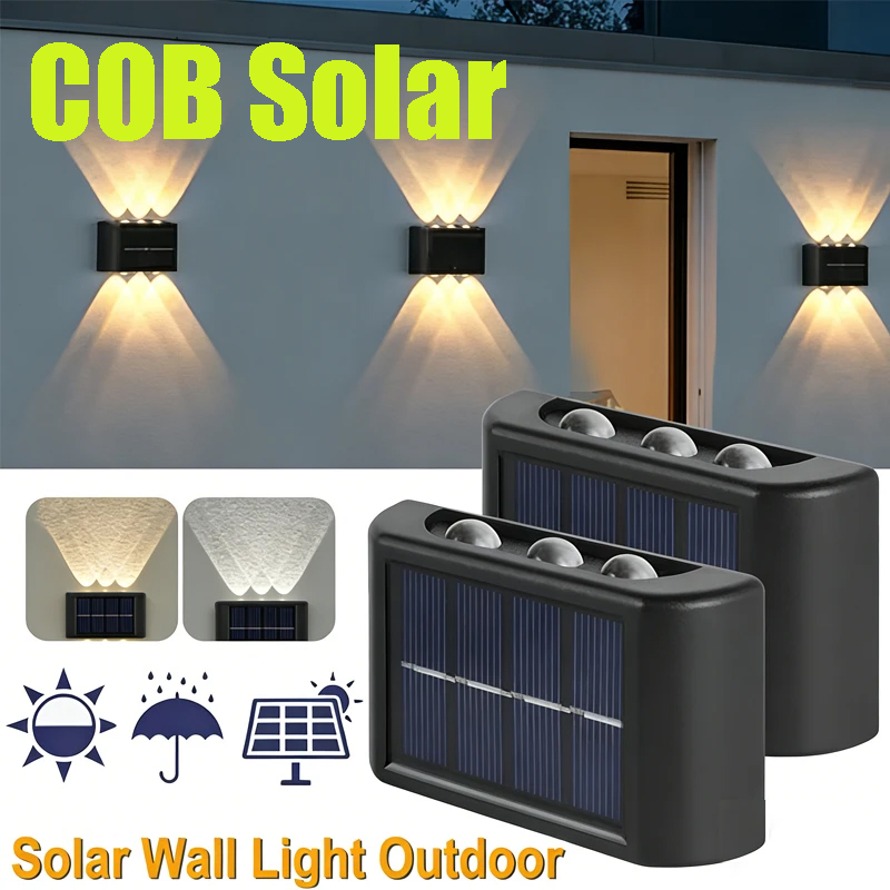 Outdoor Lighting Lamp - Lámpara Solar COB para Pared, Exterior,