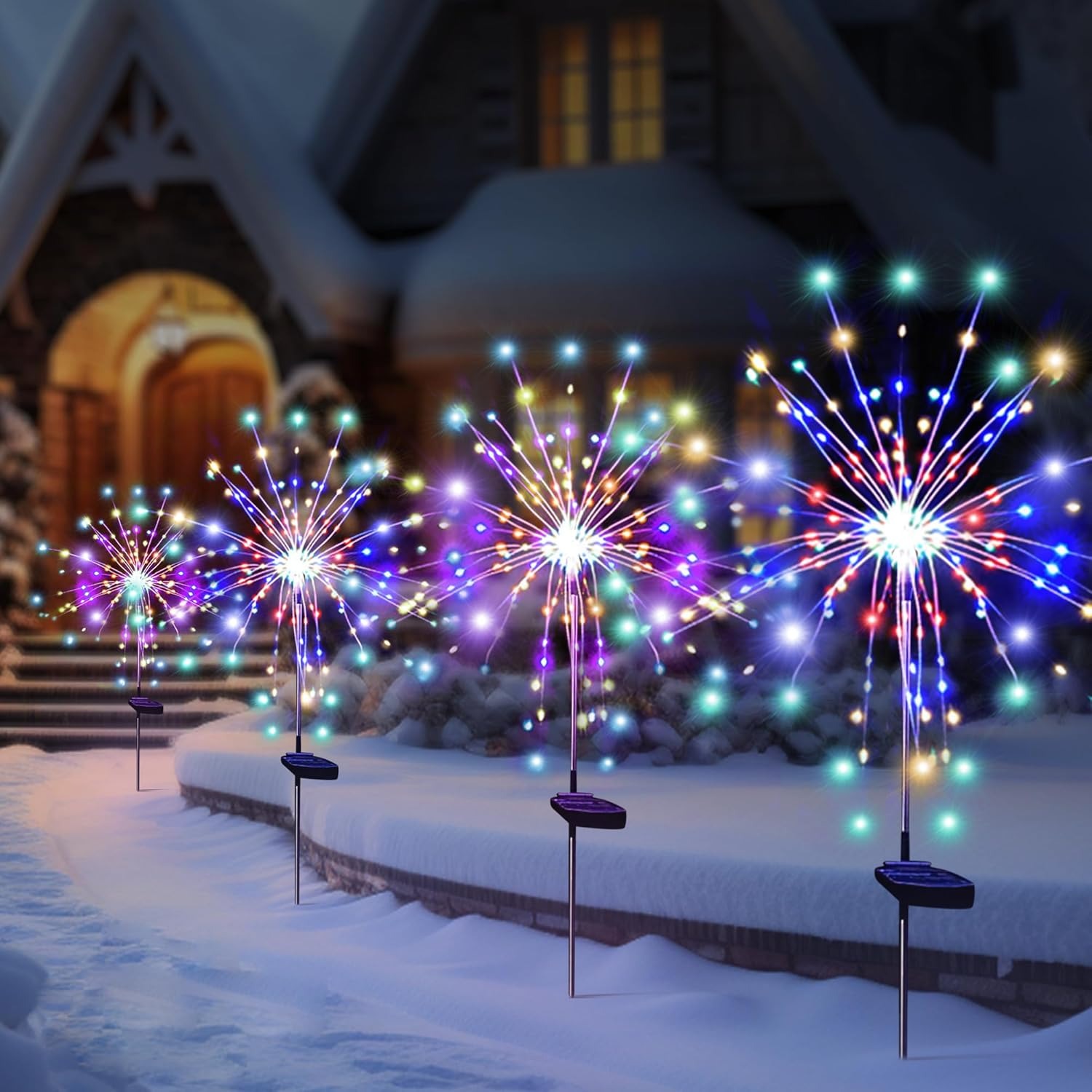 Outdoor Lighting For Gazebo - Luces Solares LED de Fuegos Artificiales