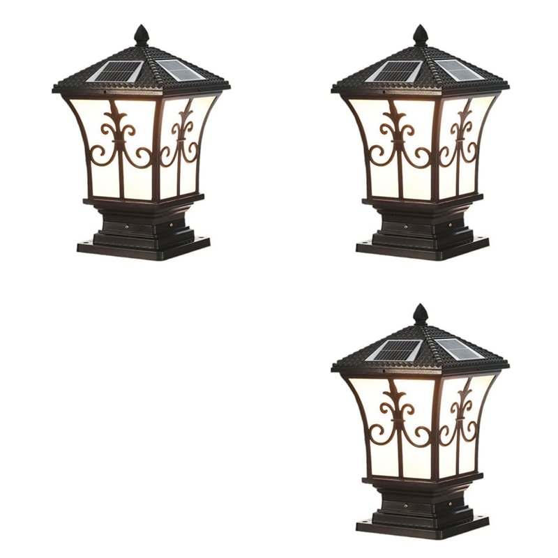 Outdoor Lighting Dusk To Dawn - Lámpara Solar LED para Poste, 3