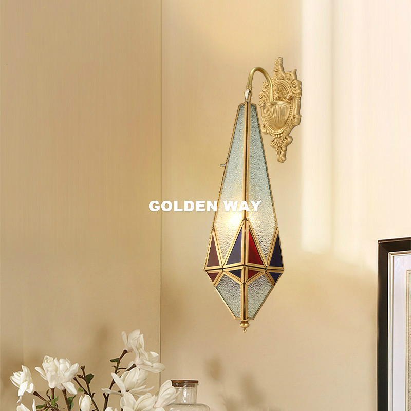 Outdoor Lighting Brass - Lámpara de pared de latón europea,