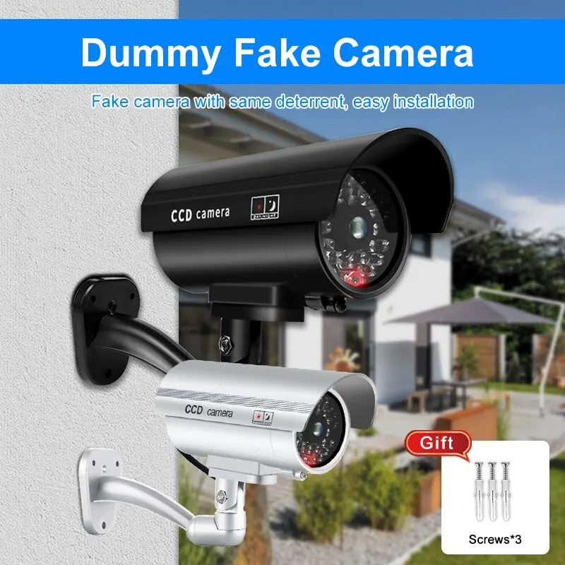 Outdoor Lighting And Camera - Cámara de seguridad ficticia resistente al