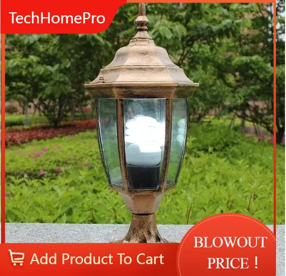 Outdoor Lighting Brass - Lámpara de Jardín TechHP Antigua de