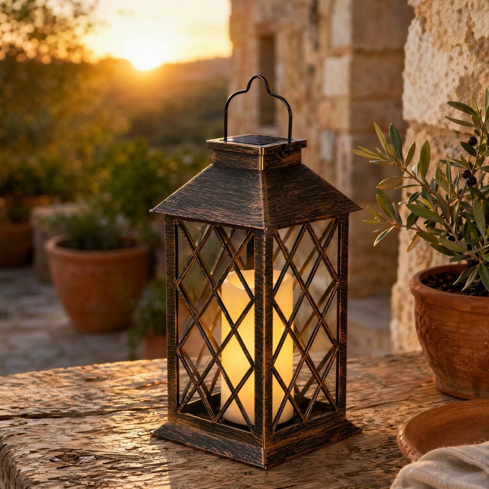 Solar Lantern Hanging - Linterna Solar Retro, Lámpara Solar de