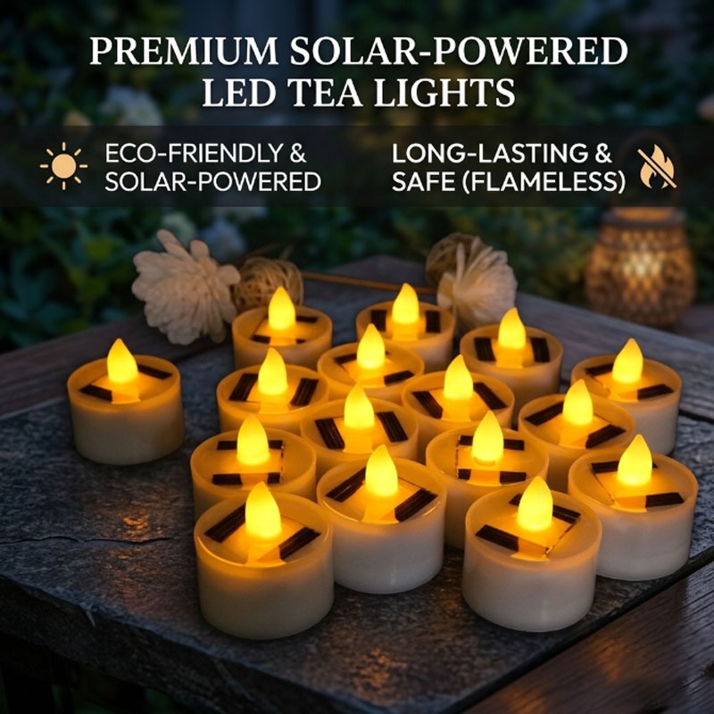 Outdoor Lighting Dusk To Dawn - Velas LED Solares sin Llama, Impermeables