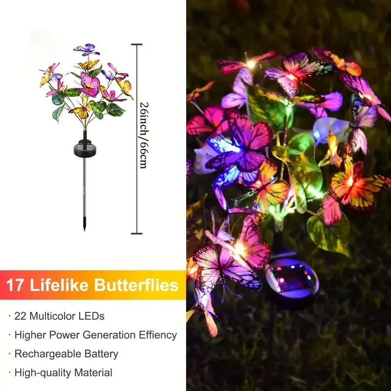 Luces LED solares de mariposa  - Outdoor Lighting Solar Panel reseña y precio