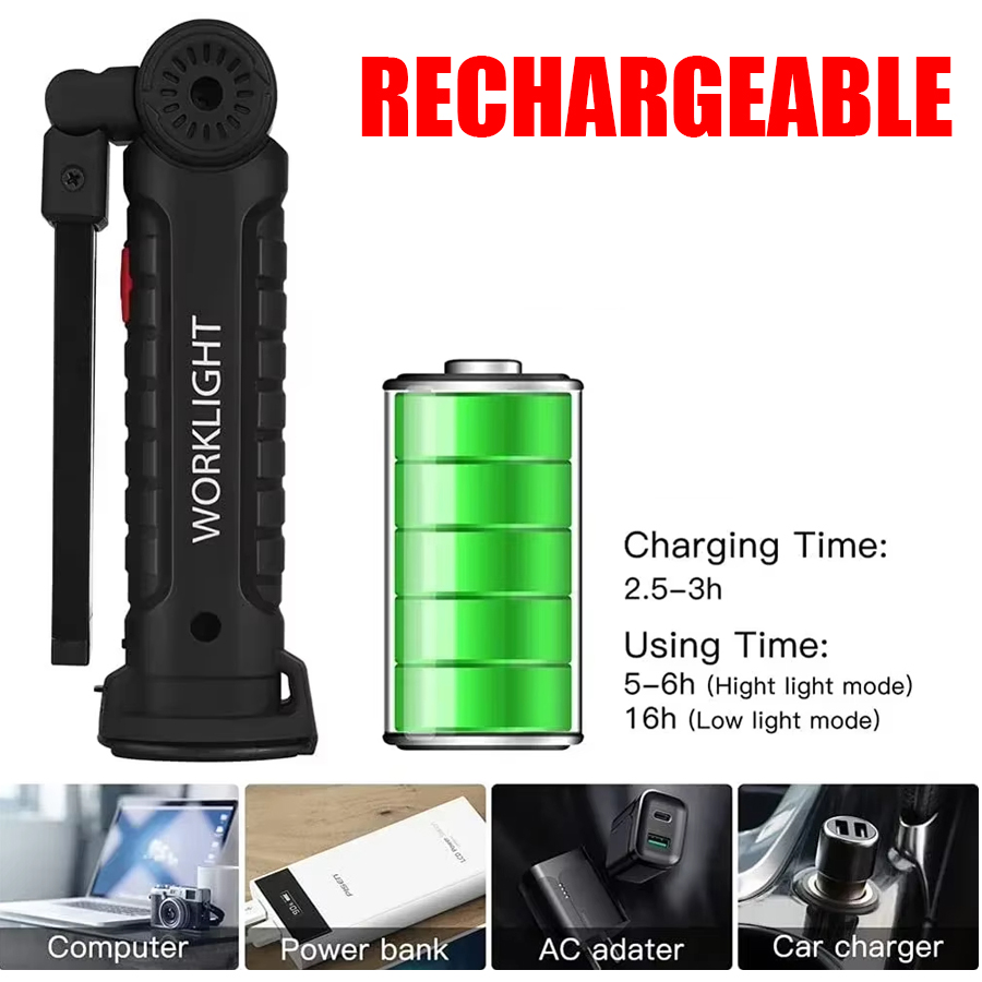 Linterna LED portátil con ganc - Outdoor Lighting Rechargeable reseña y precio