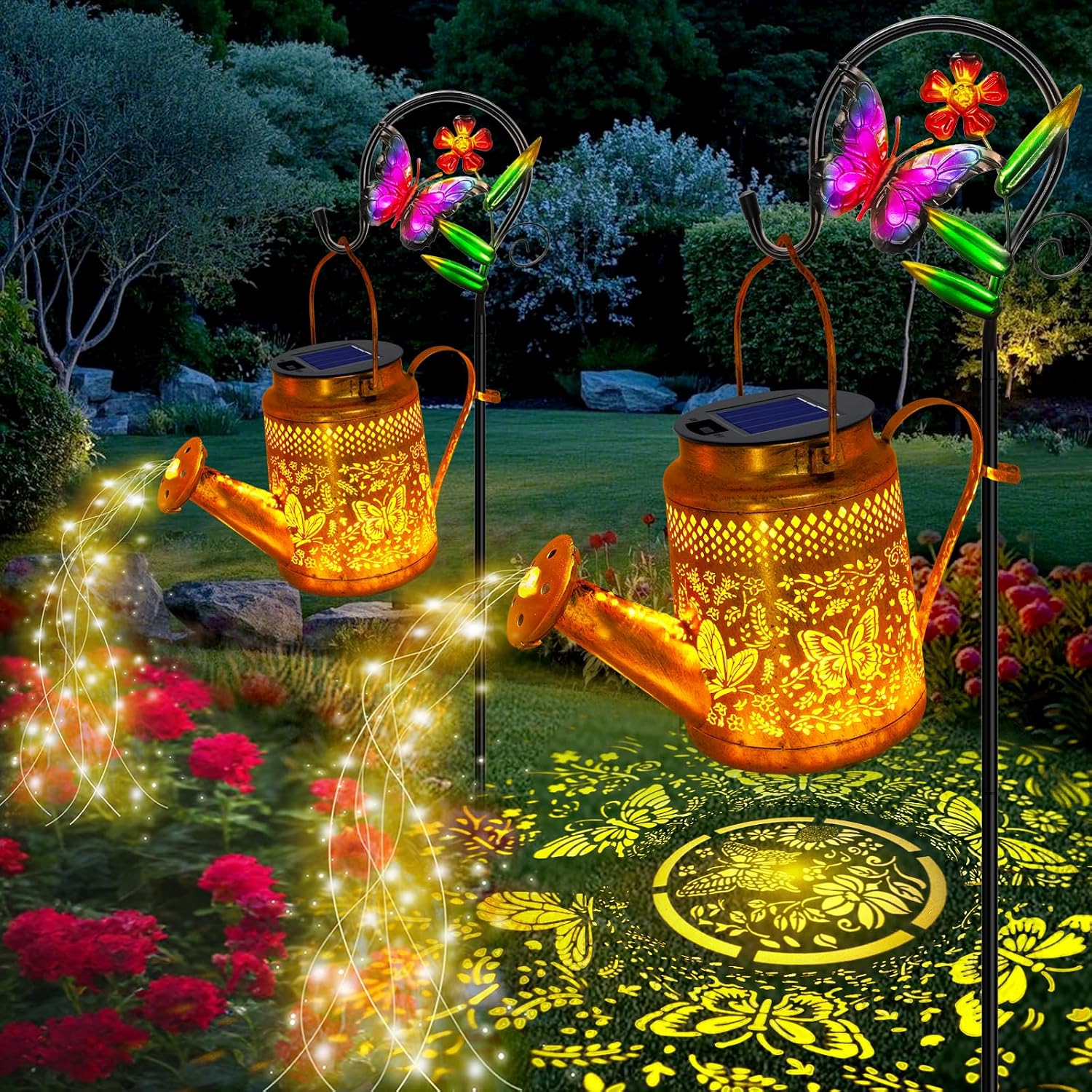 Paquete de 2 Luces Solares Gra - Solar Lantern Hanging reseña y precio