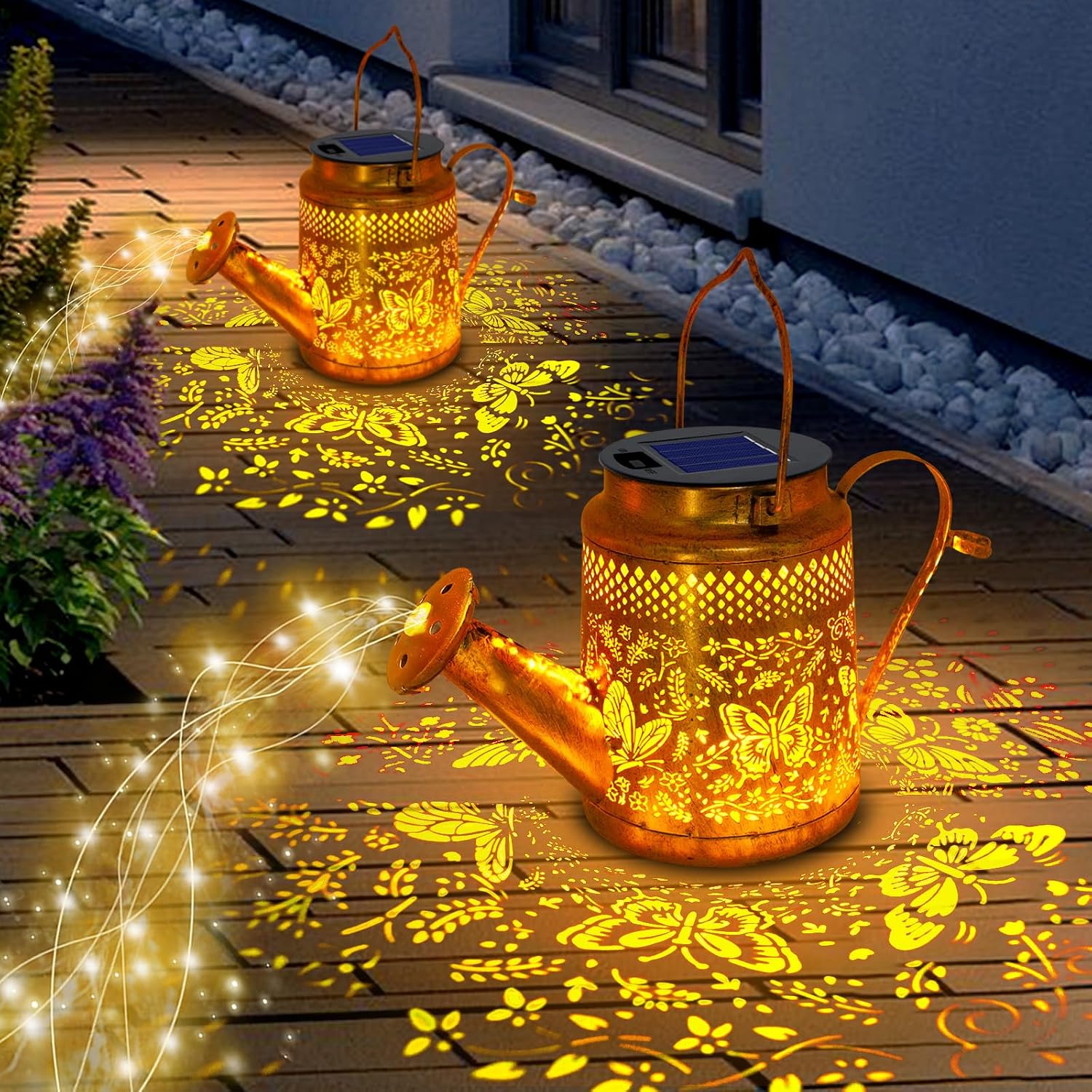 Paquete de 2 Luces Solares Gra - Solar Lantern Hanging reseña y precio