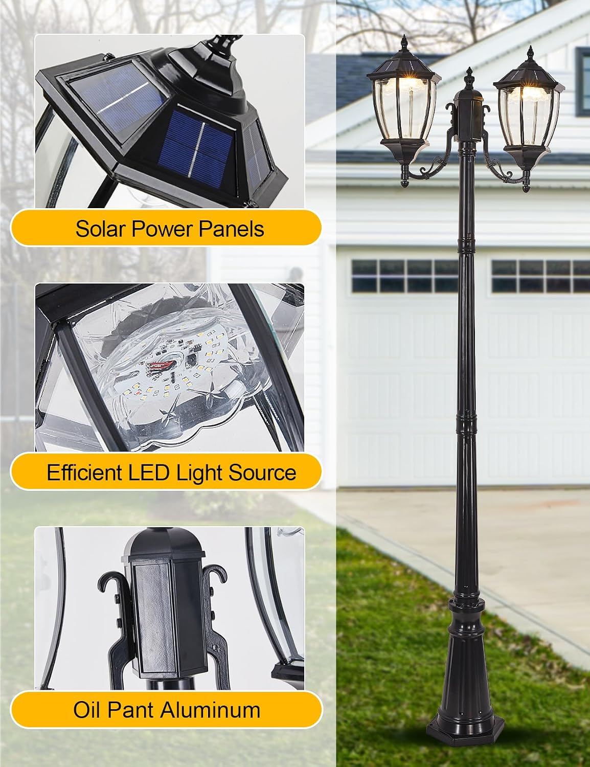 Luces Solares de Poste para Ex - Outdoor Lighting Dusk To Dawn reseña y precio