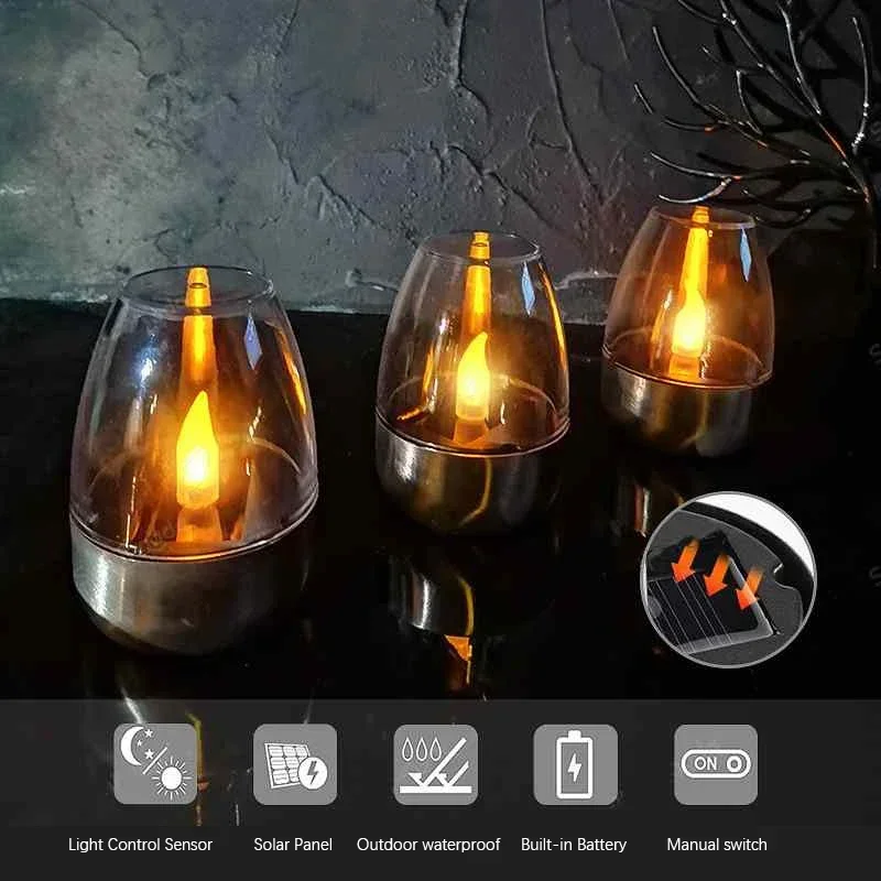 Velas solares LED de acero ino - Outdoor Lighting For Gazebo reseña y precio
