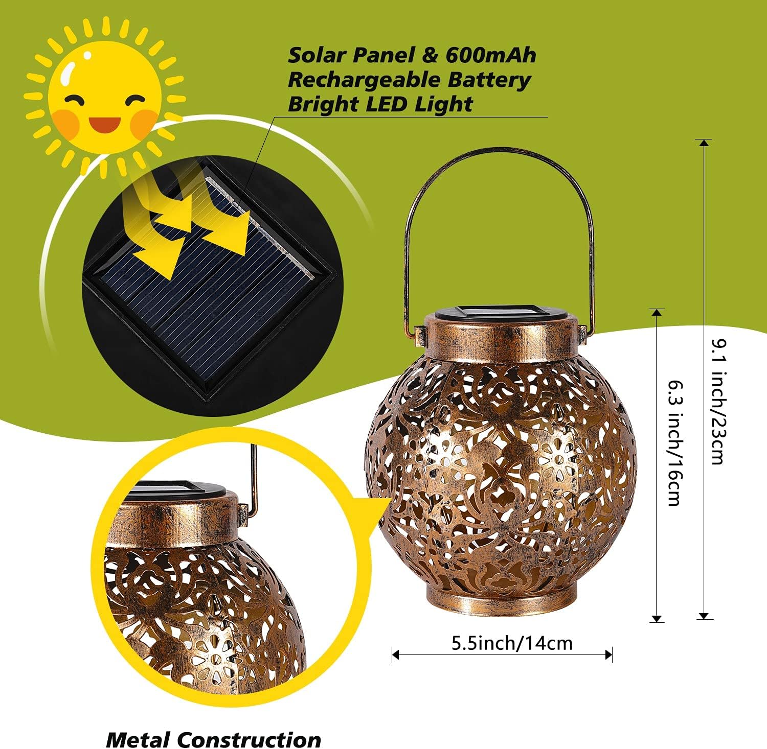 1-6 Lámparas Solares Marroquíe - Solar Lantern Hanging reseña y precio