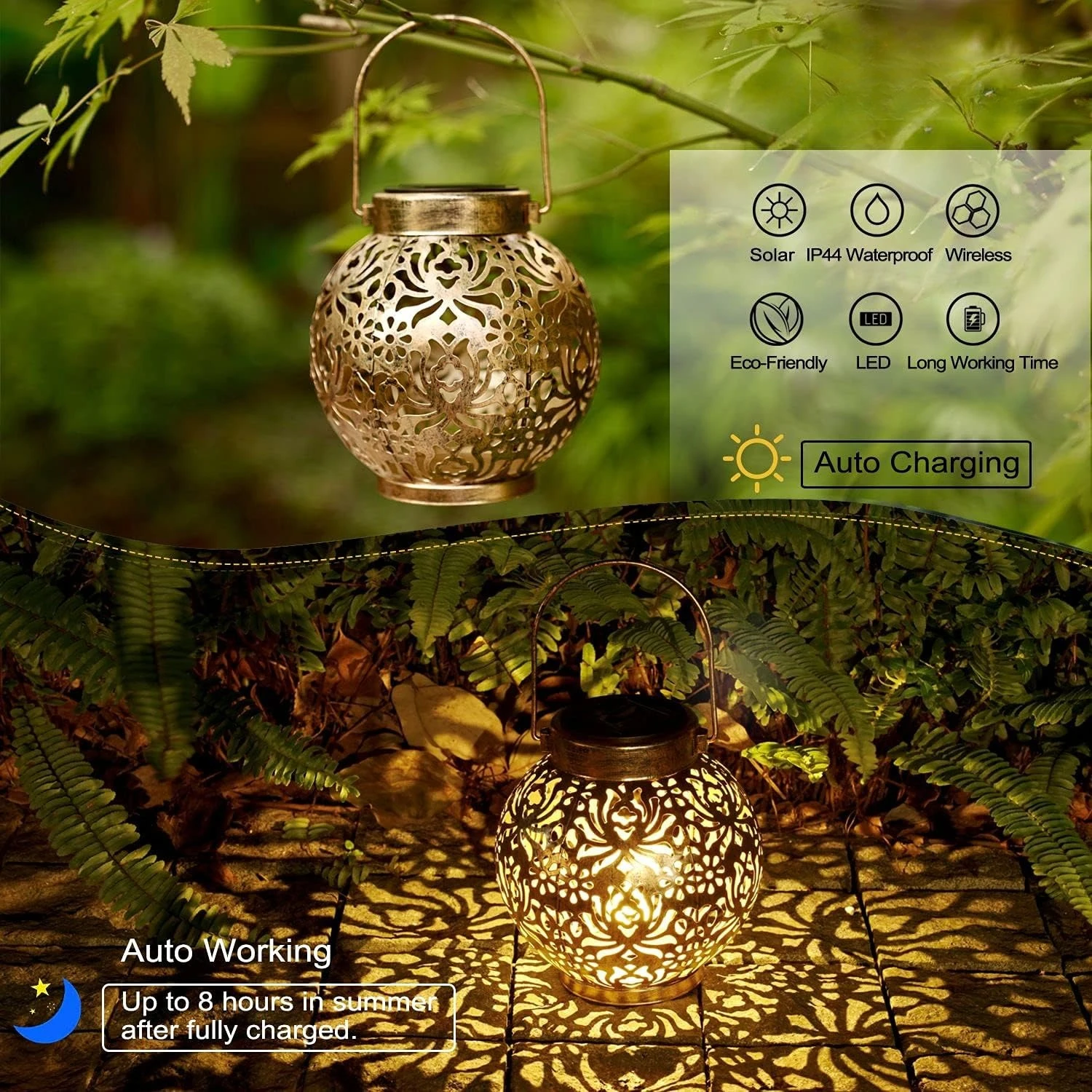 1-6 Lámparas Solares Marroquíe - Solar Lantern Hanging reseña y precio