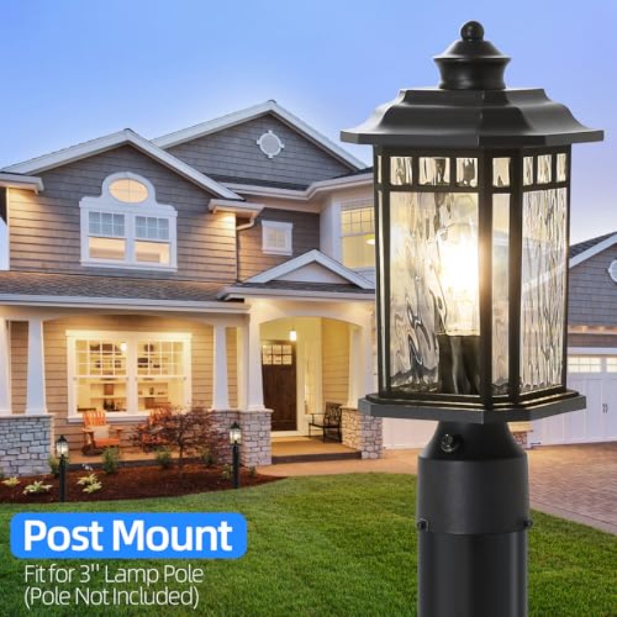 Paquete de 2 Lámparas de Poste - Outdoor Lighting Dusk To Dawn reseña y precio