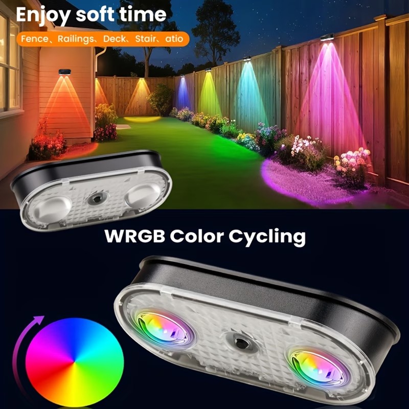Luz solar RGB para valla IP44, - Outdoor Lighting Dusk To Dawn reseña y precio