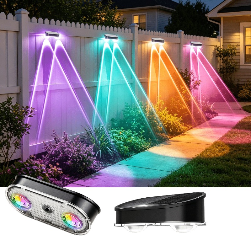 Luz solar RGB para valla IP44, - Outdoor Lighting Dusk To Dawn reseña y precio