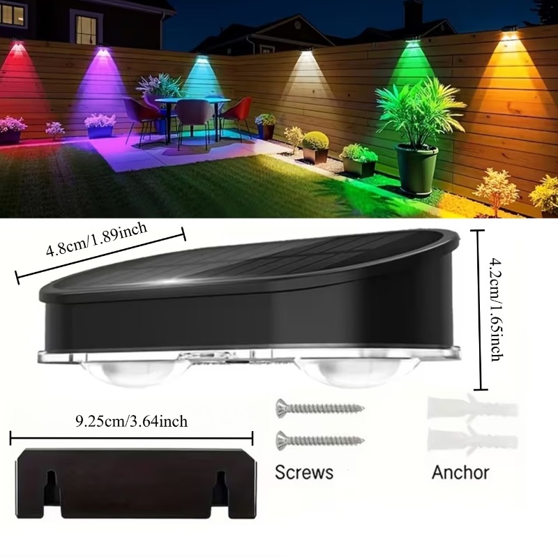 Luz solar RGB para valla IP44, - Outdoor Lighting Dusk To Dawn reseña y precio