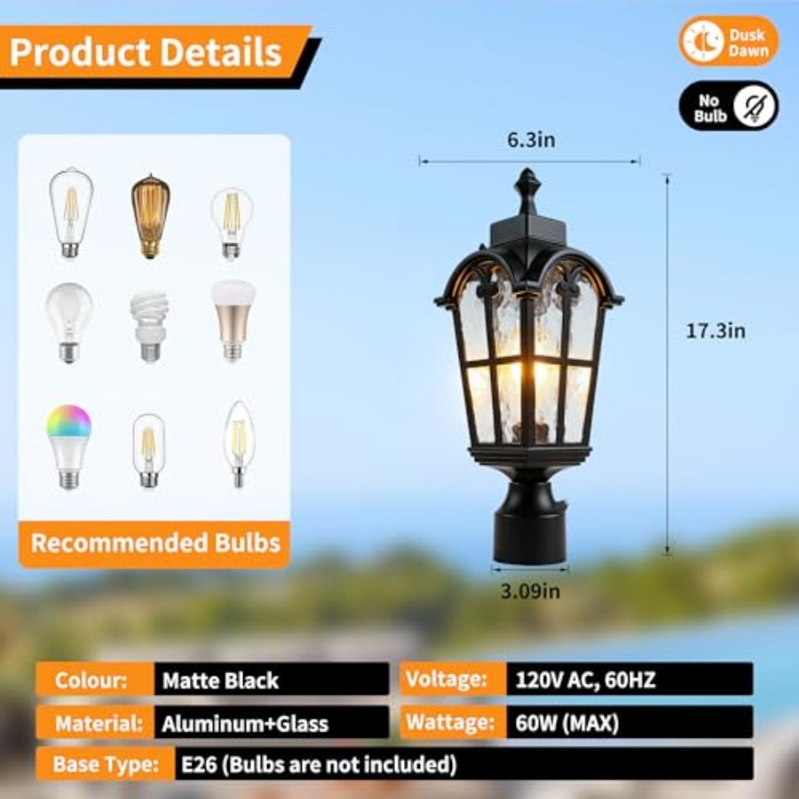 Lámparas de Poste para Exterio - Outdoor Lighting Lamp reseña y precio