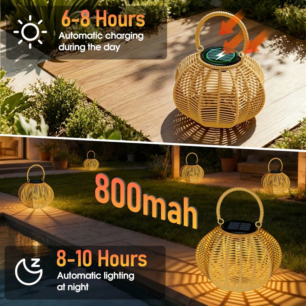 Lámpara Solar de Ratán para De - Solar Lantern Hanging reseña y precio