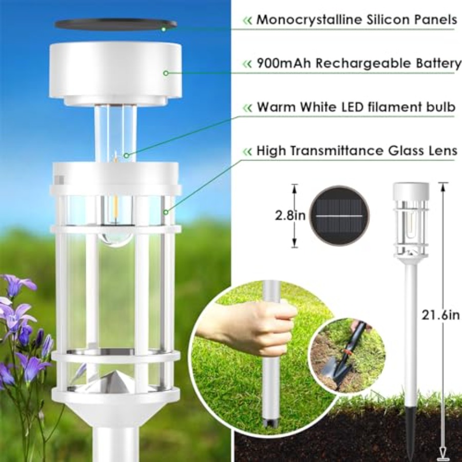 Luces Solares para Caminos, Im - Outdoor Lighting Dusk To Dawn reseña y precio