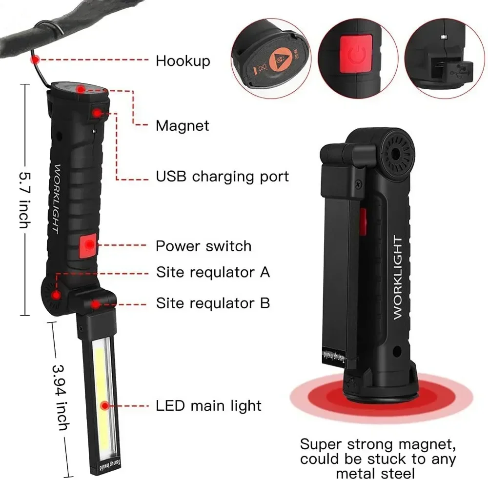 Linterna LED COB Lámpara de in - Outdoor Lighting Rechargeable reseña y precio