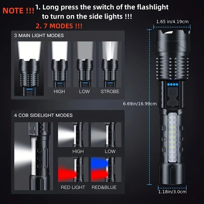 Potente Linterna LED con Indic - Outdoor Lighting Battery Powered reseña y precio